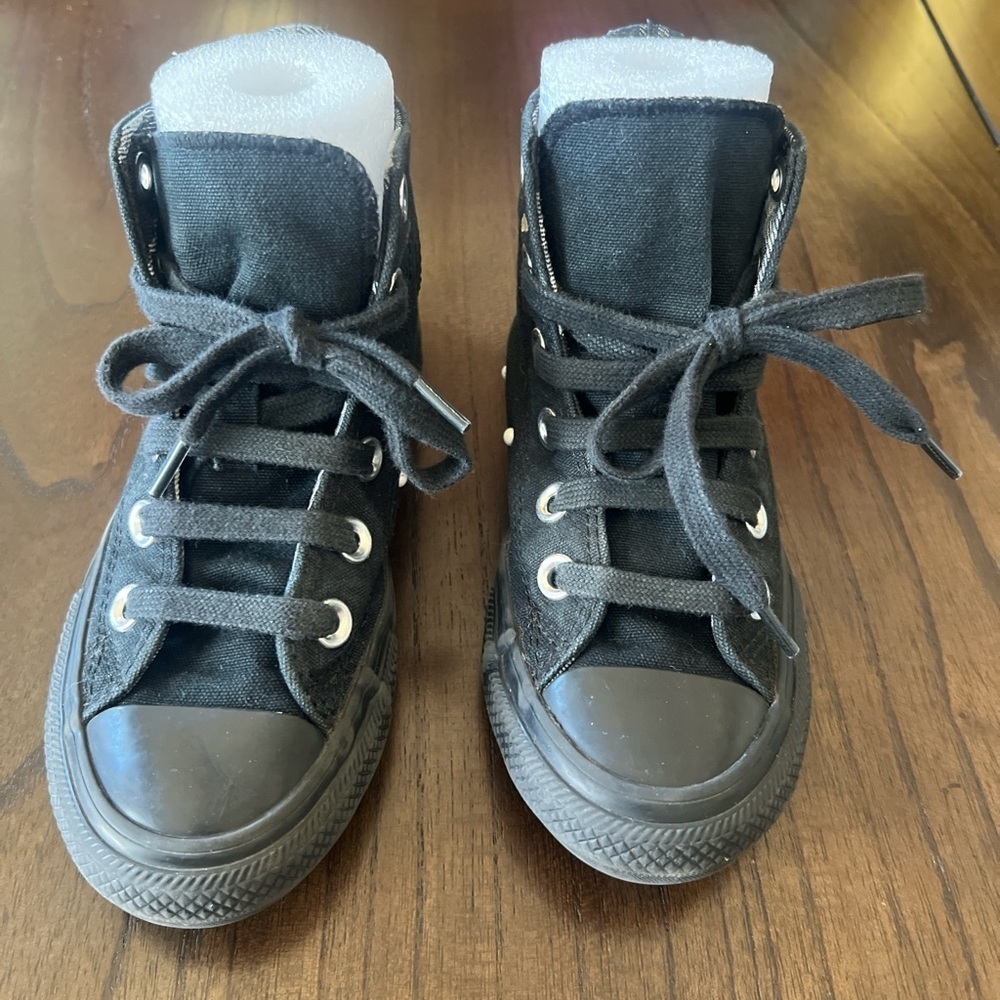 Converse Kids Black Canvas High-Tops - Picture 2 of 7